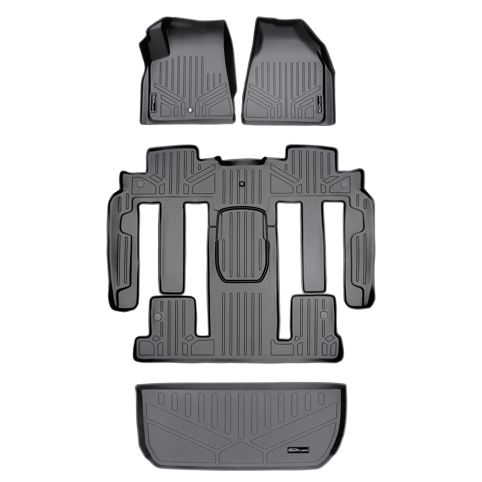 SMARTLINER 2009 - 2010 Chevrolet Traverse 7 Passenger Custom Fit Floor Liners - 1st, 2nd, 3rd & 4th Rows