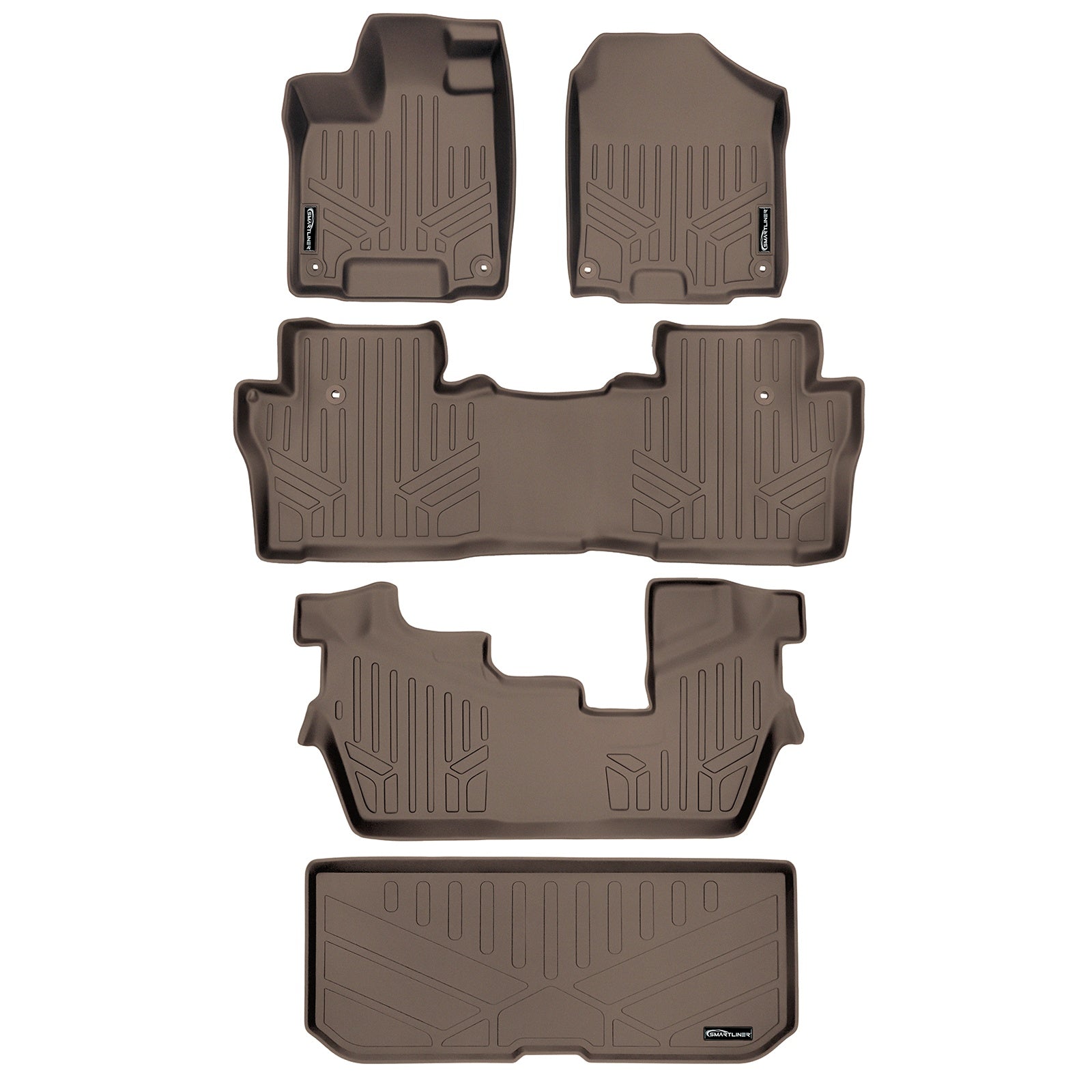 SMARTLINER 2016 - 2022 Honda Pilot All Configurations Custom Fit Floor Liners - 1st, 2nd, 3rd & 4th Rows - Upper Deck