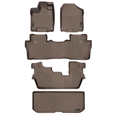 SMARTLINER 2016 - 2022 Honda Pilot All Configurations Custom Fit Floor Liners - 1st, 2nd, 3rd & 4th Rows - Upper Deck