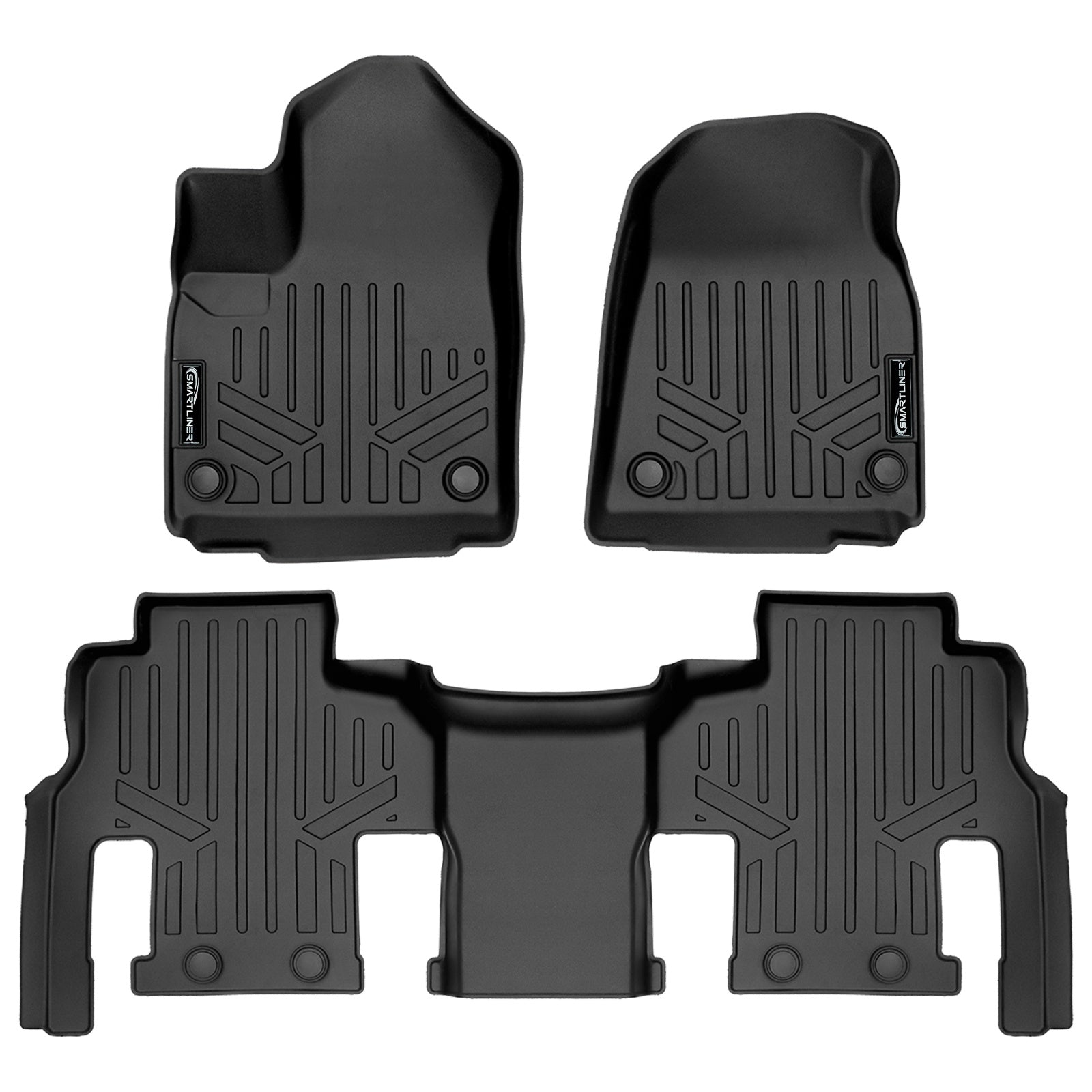SMARTLINER 2022 - 2025 Jeep Wagoneer 8 Passenger Custom Fit Floor Liners - 1st & 2nd Rows