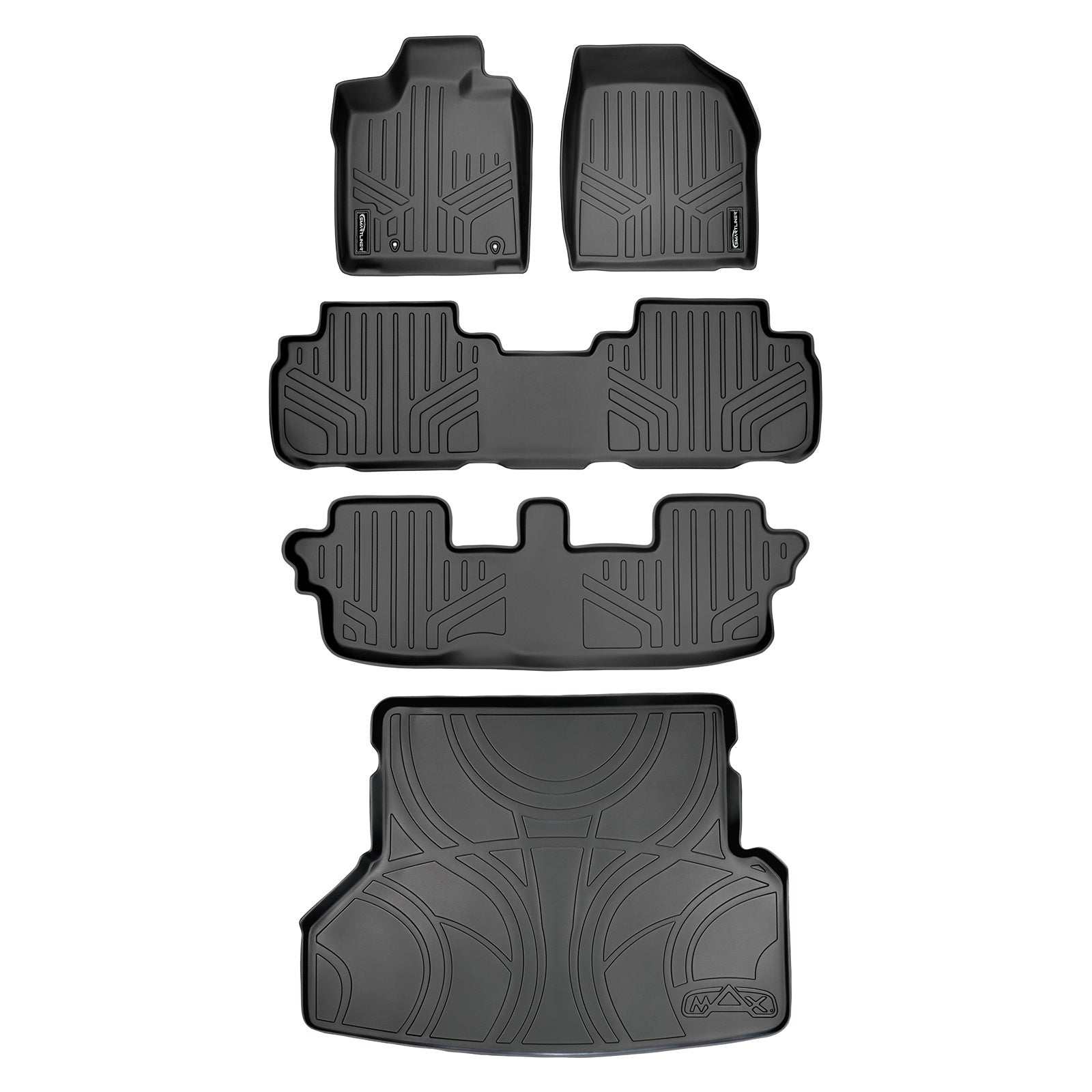 SMARTLINER 2008 - 2013 Toyota Highlander All Configurations Custom Fit Floor Liners - 1st, 2nd, 3rd & 4th Rows - 3rd Seat Down