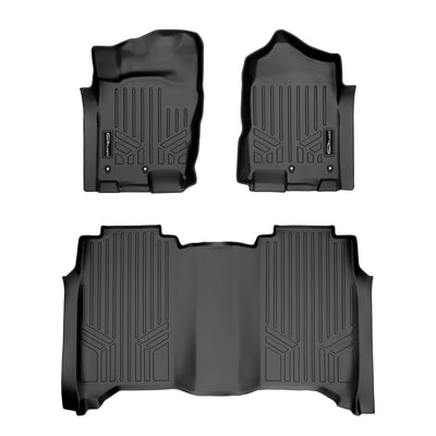 SMARTLINER 2017 - 2024 Nissan Titan Crew Cab Custom Fit Floor Liners - 1st & 2nd Rows - No Hump - No Storage