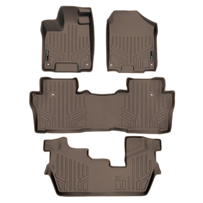SMARTLINER 2016 - 2022 Honda Pilot All Configurations Custom Fit Floor Liners - 1st, 2nd & 3rd Rows