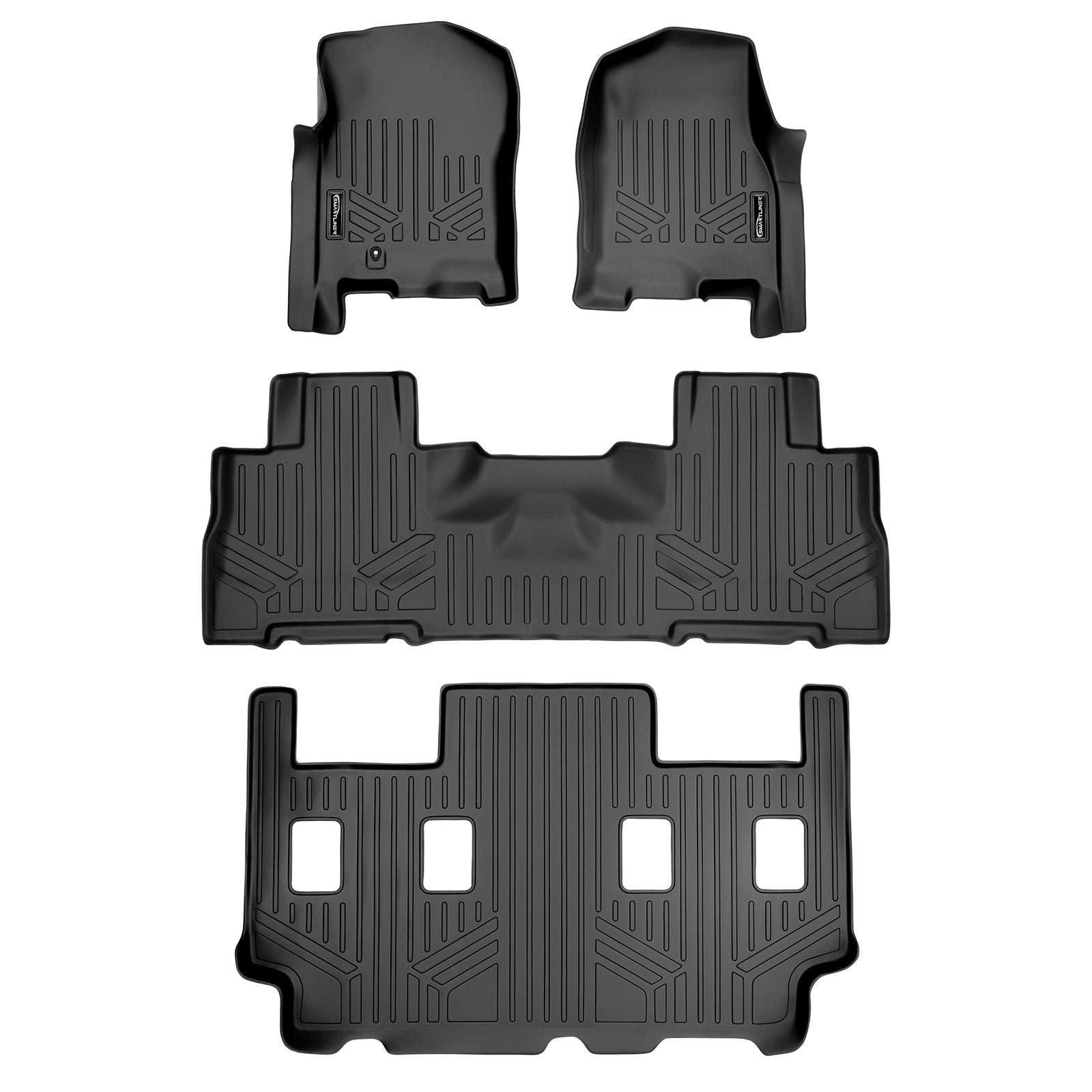 SMARTLINER 2007 - 2010 Lincoln Navigator L 7 Passenger Custom Fit Floor Liners - 1st, 2nd & 3rd Rows