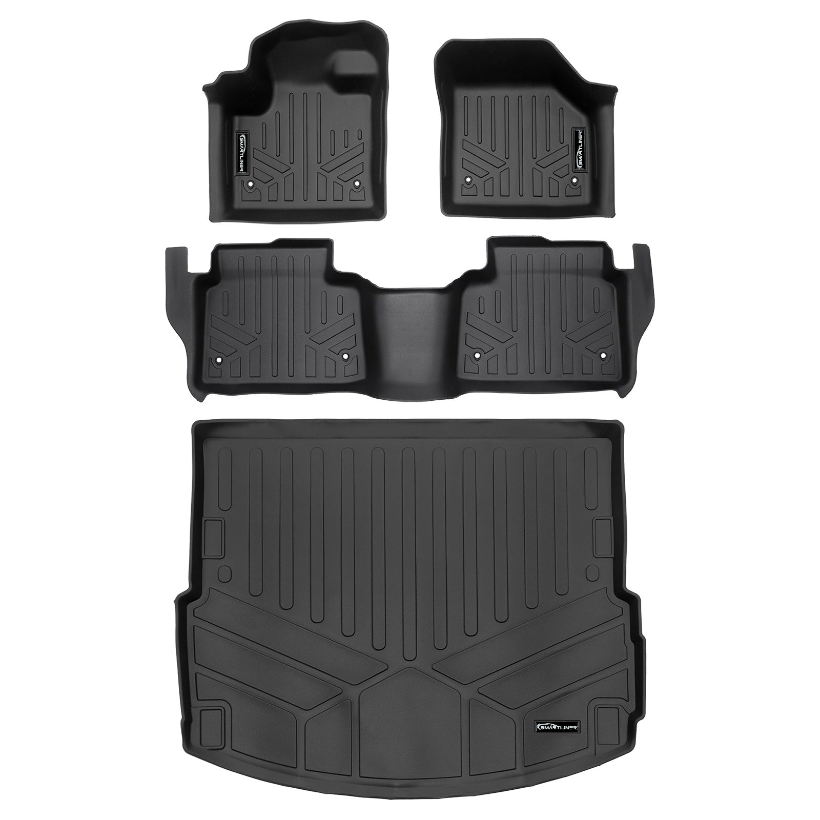 SMARTLINER 2020 - 2025 Land Rover Discovery Sport 5 Passenger Custom Fit Floor Liners - 1st, 2nd & 3rd Rows - 3rd Seat Down