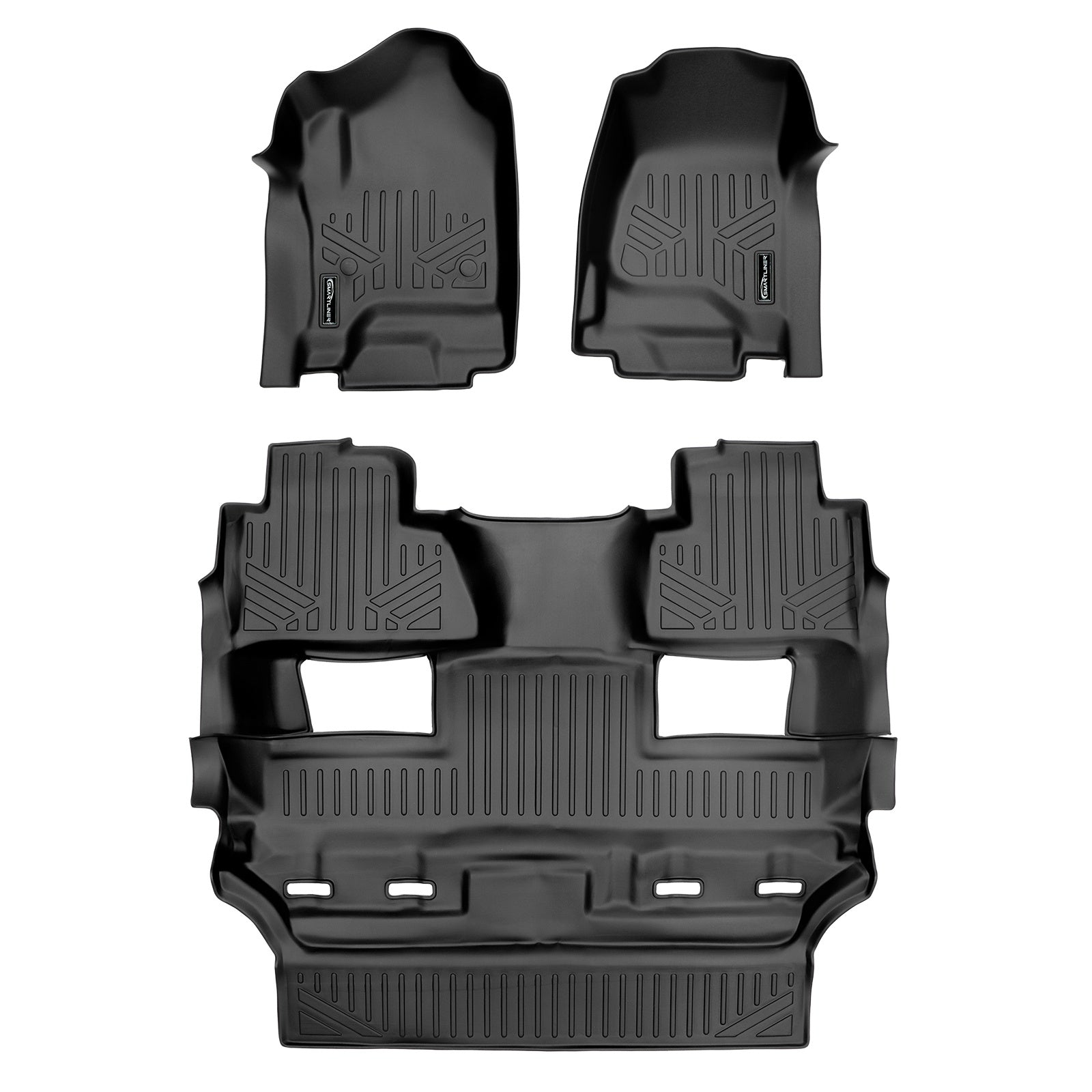 SMARTLINER 2015 - 2020 GMC Yukon 7 Passenger Custom Fit Floor Liners - 1st, 2nd, 3rd, 4th & 5th Rows - 3rd Seat Up