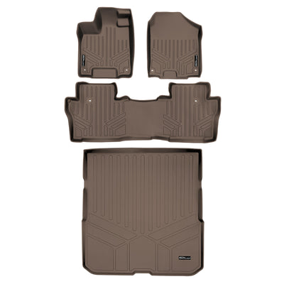 SMARTLINER 2016 - 2022 Honda Pilot 7 Passenger and 8 Passenger Custom Fit Floor Liners - 1st, 2nd & 3rd Rows