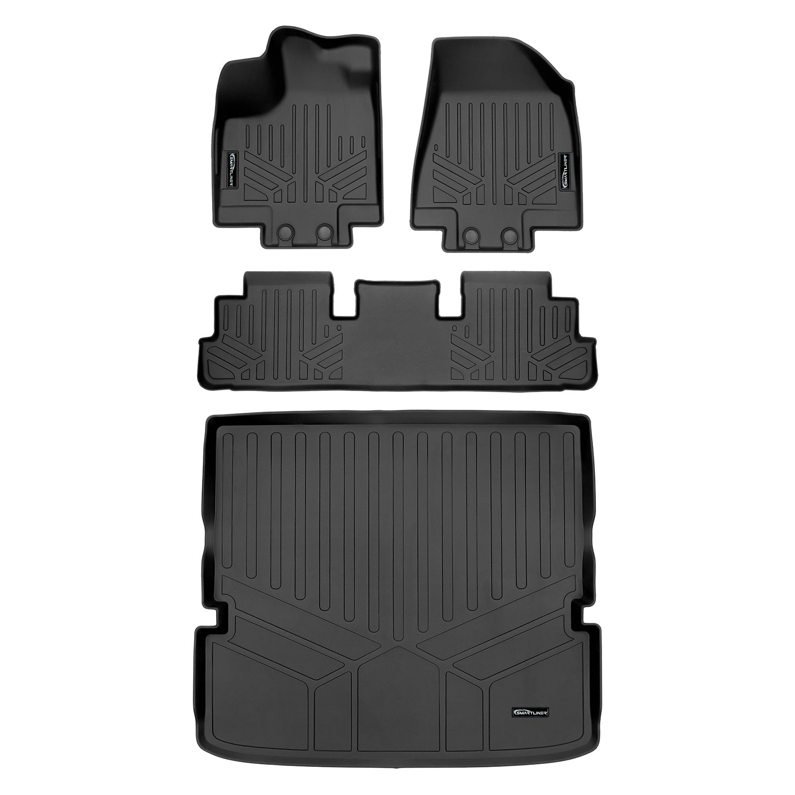 SMARTLINER 2022 - 2025 Nissan Pathfinder 7 Passenger and 8 Passenger Custom Fit Floor Liners - 1st, 2nd & 3rd Rows - 3rd Seat Down