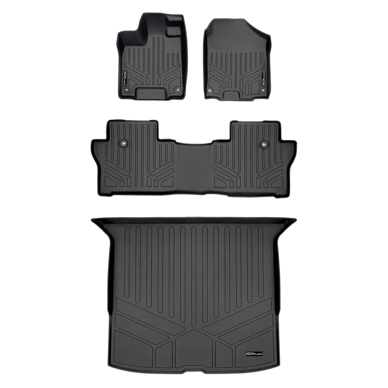 SMARTLINER 2019 - 2025 Honda Passport All Configurations Custom Fit Floor Liners - 1st, 2nd & 3rd Rows