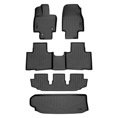 SMARTLINER 2020 - 2025 Toyota Highlander All Configurations Custom Fit Floor Liners - 1st, 2nd, 3rd & 4th Rows - 3rd Seat Up - No Sub