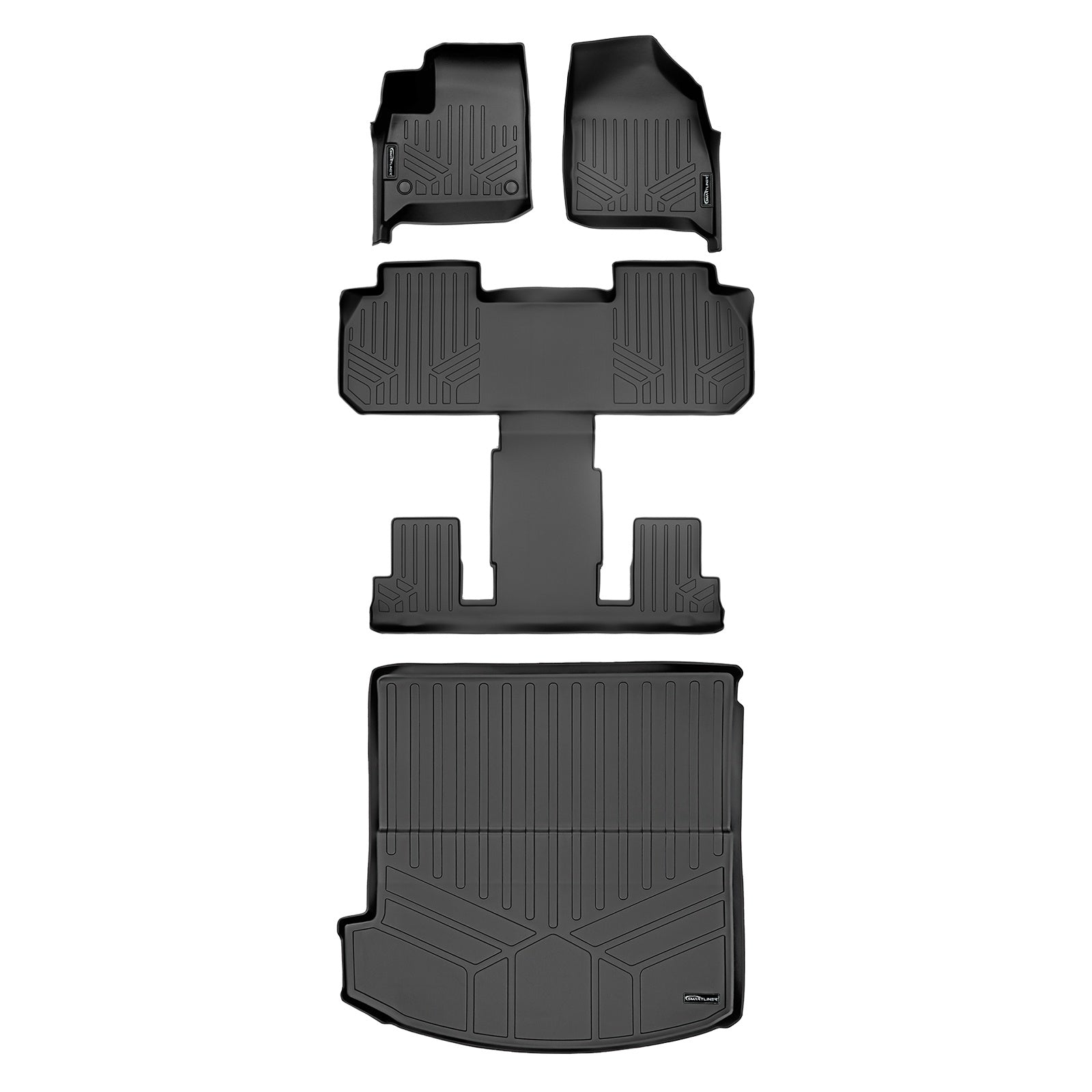 SMARTLINER 2018 - 2024 Buick Enclave 7 Passenger Custom Fit Floor Liners - 1st, 2nd, 3rd & 4th Rows