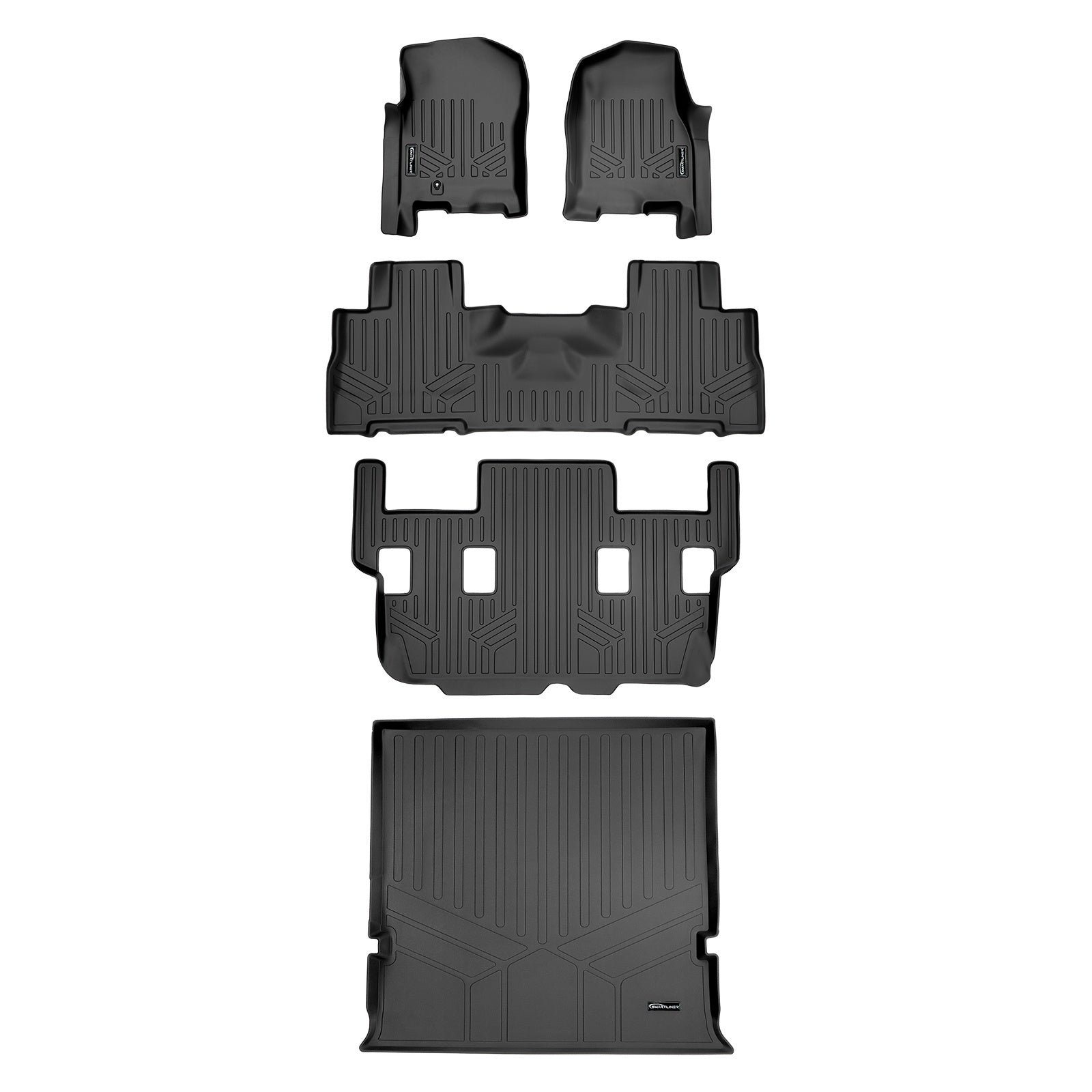 SMARTLINER 2007 - 2010 Ford Expedition 7 Passenger Custom Fit Floor Liners - 1st, 2nd, 3rd & 4th Rows