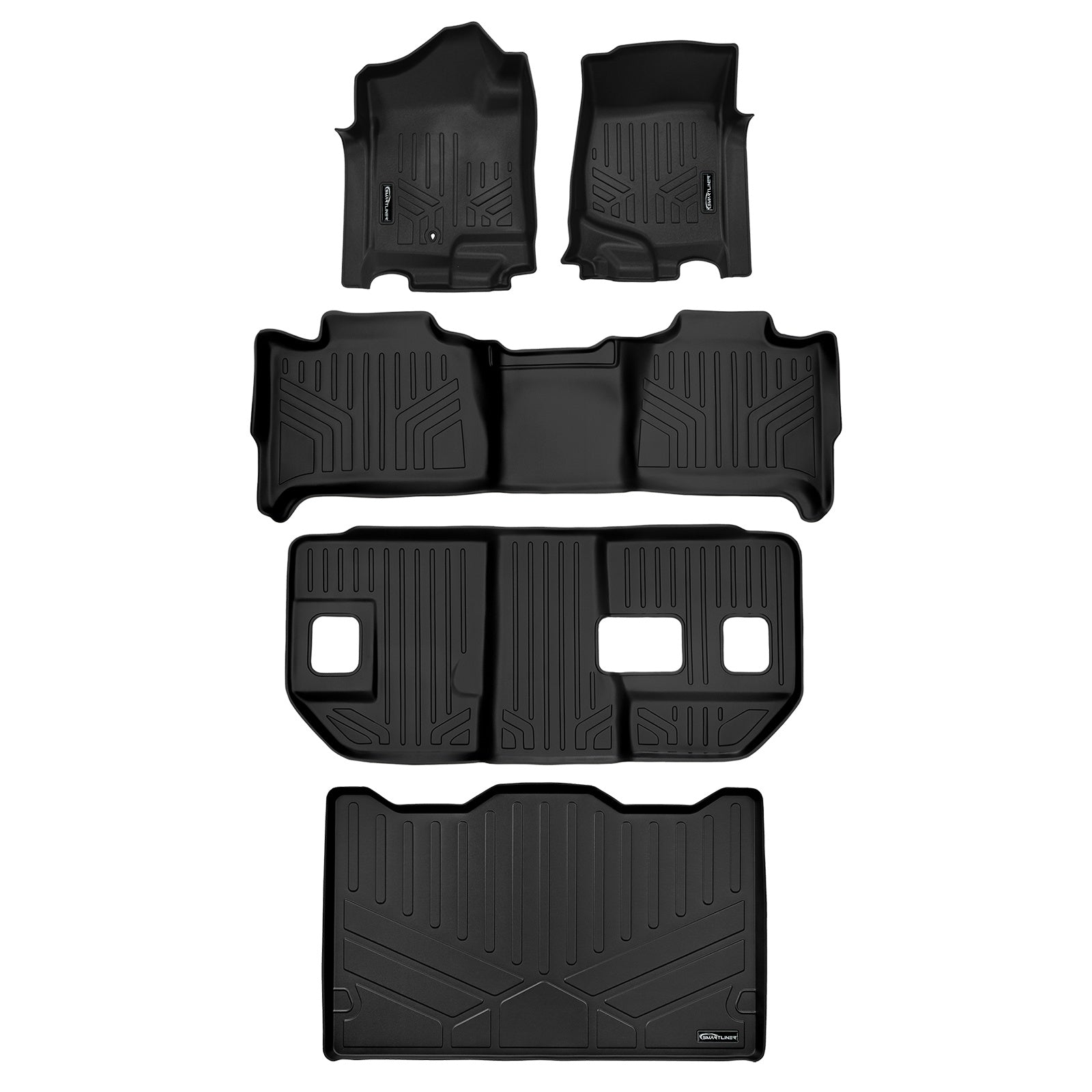 SMARTLINER 2007 - 2014 Chevrolet Suburban 8 Passenger Custom Fit Floor Liners - 1st, 2nd, 3rd & 4th Rows