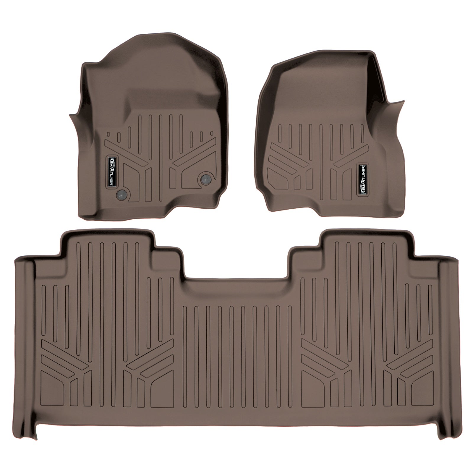 SMARTLINER 2017 - 2025 Ford F-450 Super Cab Custom Fit Floor Liners - 1st & 2nd Rows - No Hump - Carpet Only