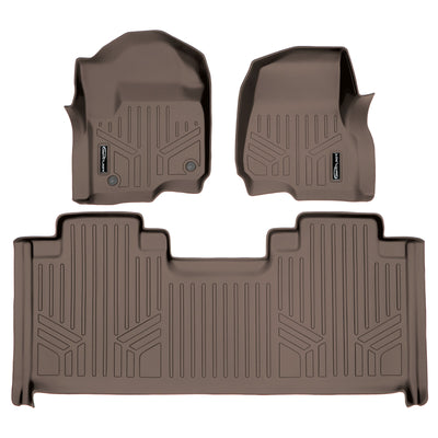 SMARTLINER 2017 - 2025 Ford F-450 Super Cab Custom Fit Floor Liners - 1st & 2nd Rows - No Hump - Carpet Only