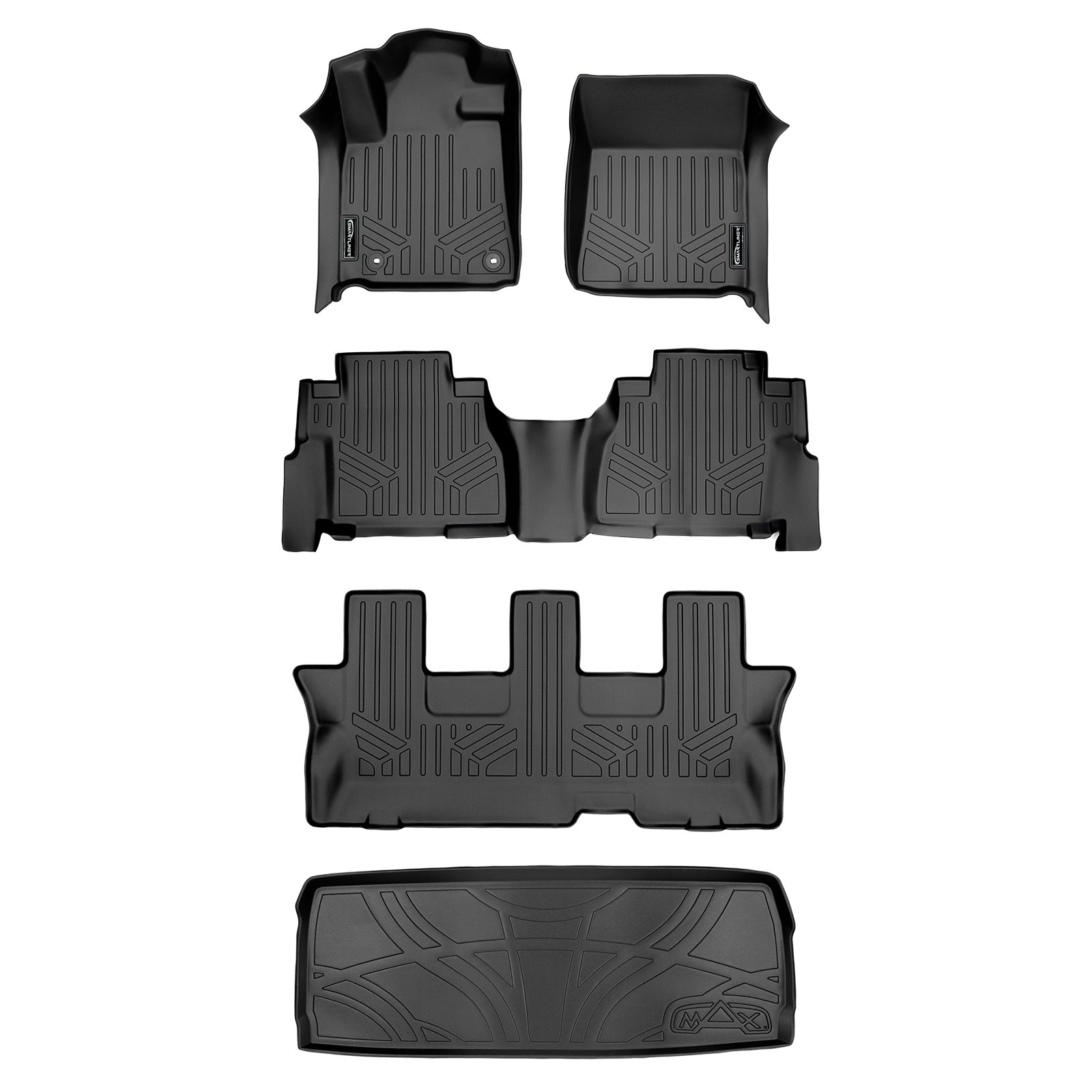 SMARTLINER 2012 - 2022 Toyota Sequoia All Configurations Custom Fit Floor Liners - 1st, 2nd, 3rd & 4th Rows