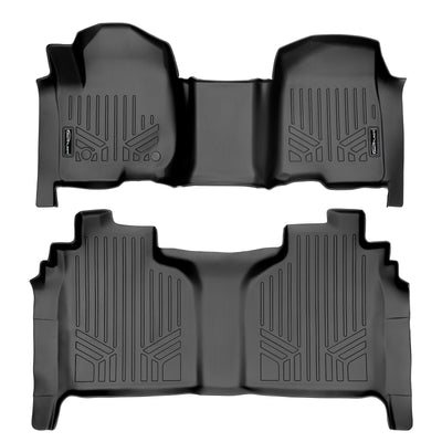 SMARTLINER 2020 - 2025 Chevrolet Silverado 3500 HD Crew Cab Custom Fit Floor Liners - 1st & 2nd Rows - Bench - W/ Storage