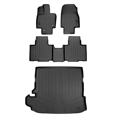 SMARTLINER 2020 - 2025 Toyota Highlander All Configurations Custom Fit Floor Liners - 1st, 2nd & 3rd Rows - 3rd Seat Down - No Sub