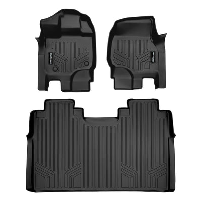 SMARTLINER 2015 - 2025 Ford F-150 Super Crew Custom Fit Floor Liners - 1st & 2nd Rows - No Hump - No Storage
