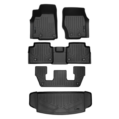 SMARTLINER 2021 - 2025 Jeep Grand Cherokee L 6 Passenger Custom Fit Floor Liners - 1st, 2nd, 3rd & 4th Rows - W/ Console