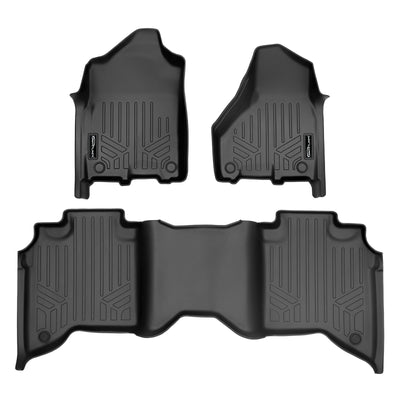 SMARTLINER 2019 - 2025 Ram 3500 Crew Cab Custom Fit Floor Liners - 1st & 2nd Rows - Bucket - No Hump
