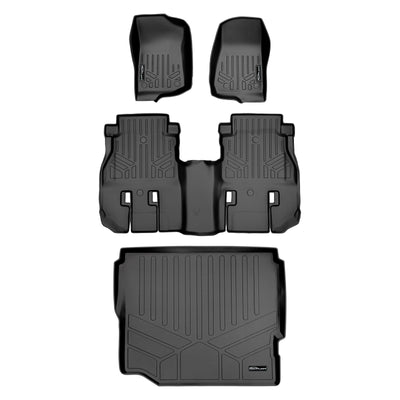 SMARTLINER 2019 - 2025 Jeep Wrangler 4 Door and Unlimited Custom Fit Floor Liners - 1st, 2nd & 3rd Rows - 3rd Seat Down
