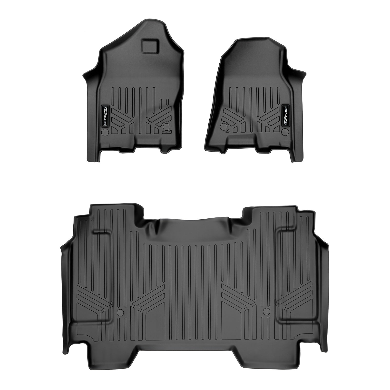 SMARTLINER 2019 - 2024 Ram 1500 Crew Cab Custom Fit Floor Liners - 1st & 2nd Rows - Fits Bench or Bucket - No Hump - No Storage
