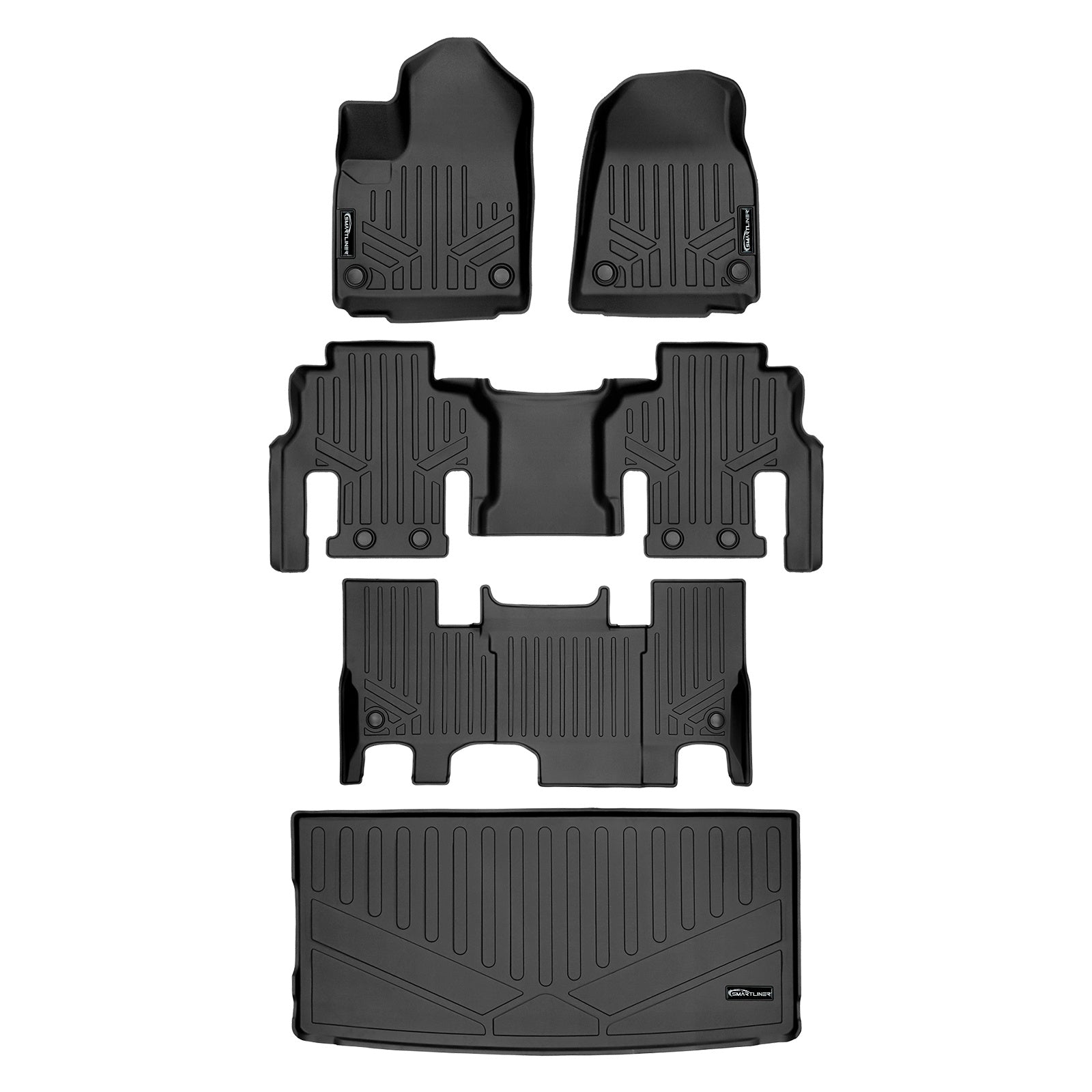 SMARTLINER 2022 - 2025 Jeep Grand Wagoneer 7 Passenger Custom Fit Floor Liners - 1st, 2nd, 3rd & 4th Rows