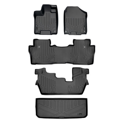 SMARTLINER 2016 - 2022 Honda Pilot 8 Passenger Custom Fit Floor Liners - 1st, 2nd, 3rd & 4th Rows - Lower Deck