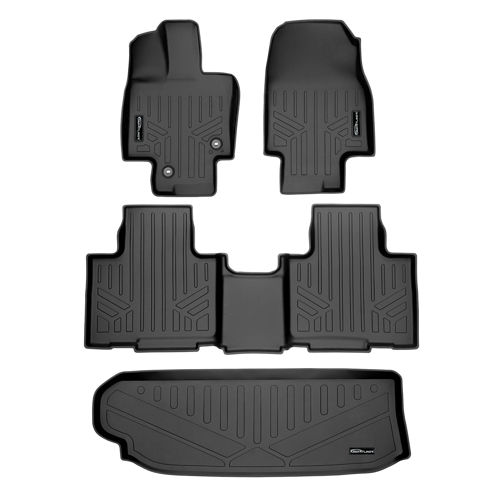 SMARTLINER 2020 - 2025 Toyota Highlander All Configurations Custom Fit Floor Liners - 1st, 2nd & 3rd Rows - 3rd Seat Up - No Sub