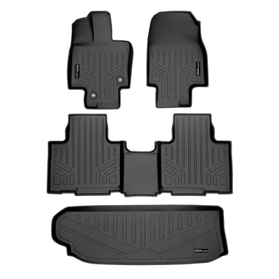 SMARTLINER 2020 - 2025 Toyota Highlander All Configurations Custom Fit Floor Liners - 1st, 2nd & 3rd Rows - 3rd Seat Up - No Sub