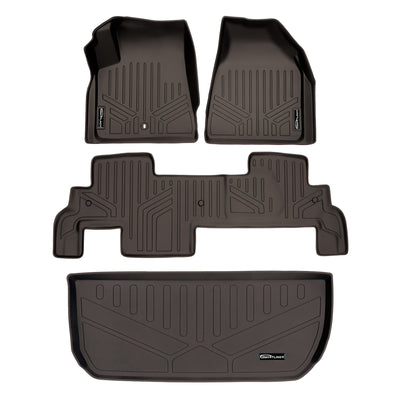 SMARTLINER 2011 - 2017 Chevrolet Traverse 8 Passenger Custom Fit Floor Liners - 1st, 2nd & 3rd Rows - 3rd Seat Up