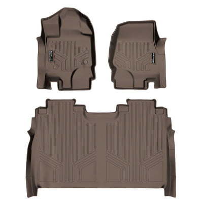SMARTLINER 2015 - 2025 Ford F-150 Super Crew Custom Fit Floor Liners - 1st & 2nd Rows - No Hump - No Storage