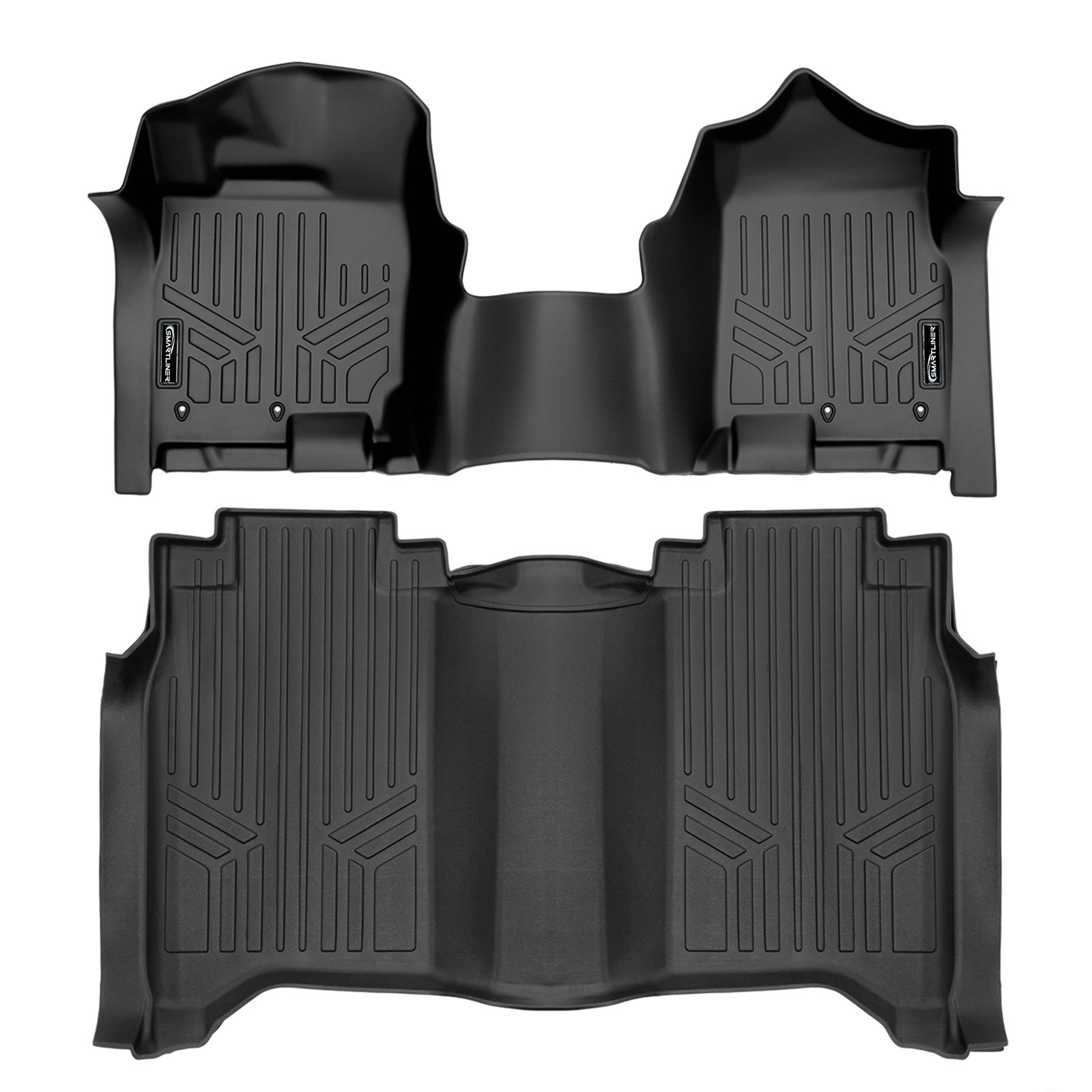 SMARTLINER 2017 - 2024 Nissan Titan Crew Cab Custom Fit Floor Liners - 1st & 2nd Rows - Over Hump - No Storage