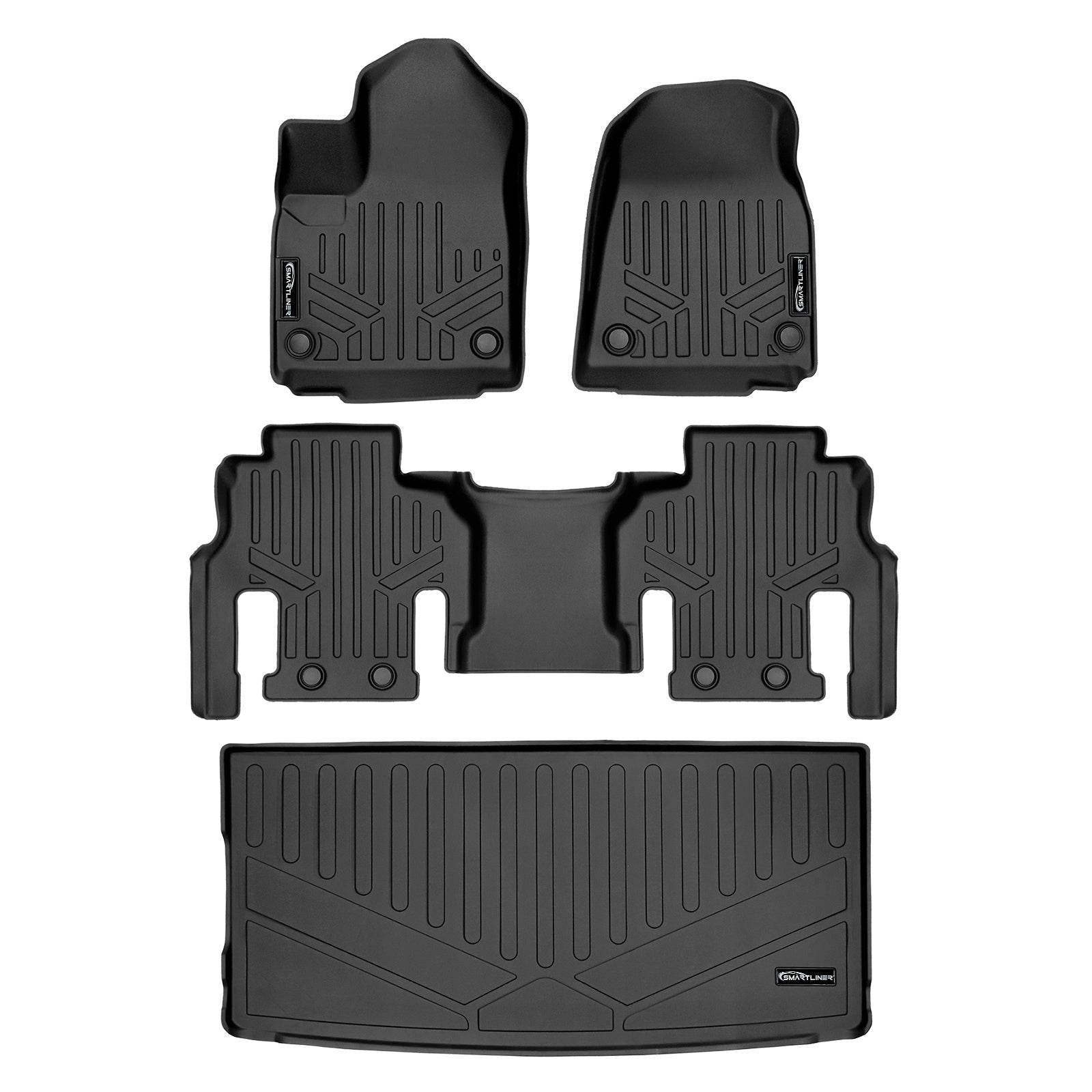 SMARTLINER 2022 - 2025 Jeep Grand Wagoneer 7 Passenger Custom Fit Floor Liners - 1st, 2nd & 3rd Rows