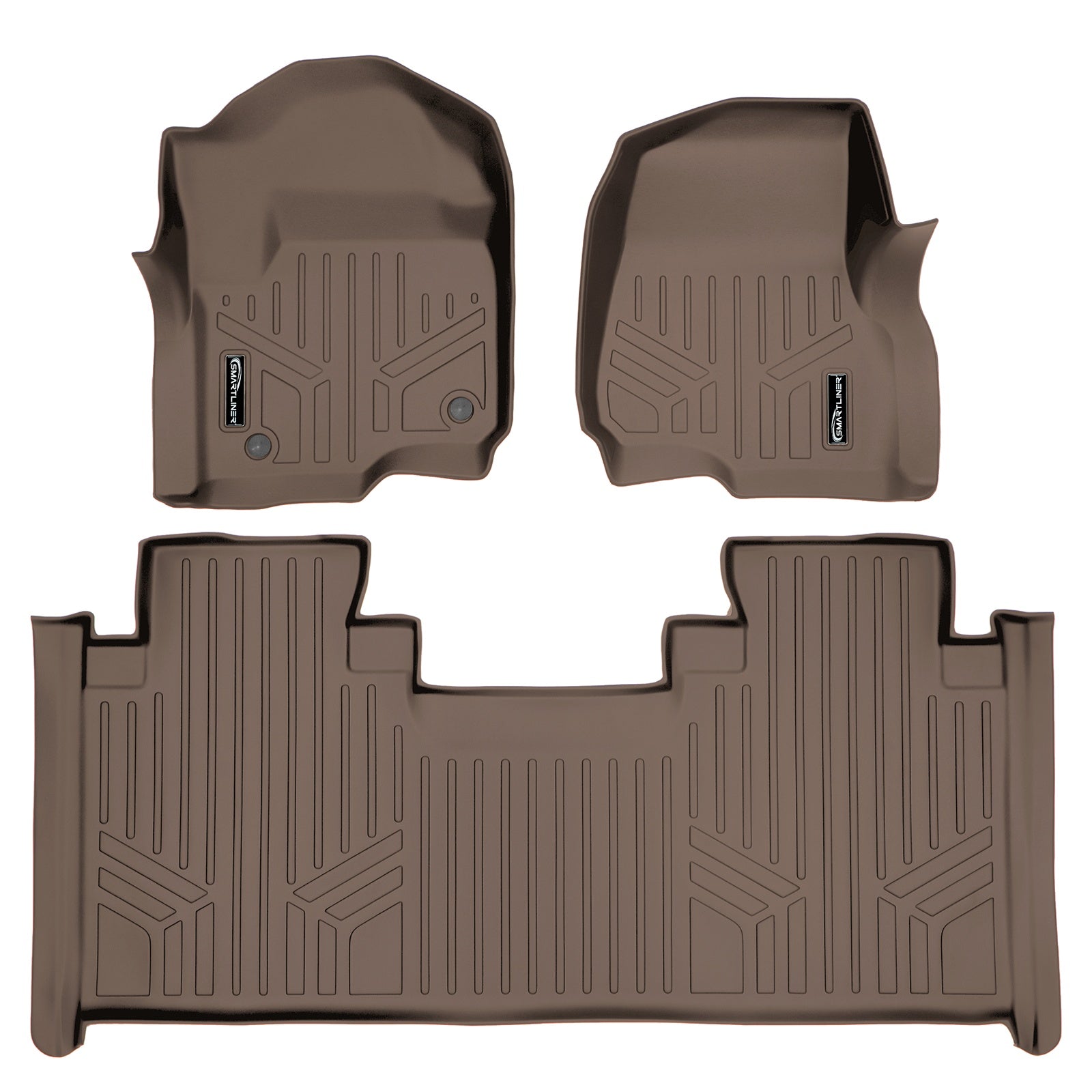 SMARTLINER 2017 - 2025 Ford F-450 Super Cab Custom Fit Floor Liners - 1st & 2nd Rows - No Hump - Carpet Only