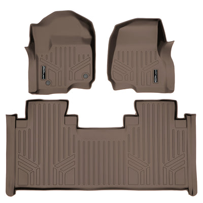 SMARTLINER 2017 - 2025 Ford F-450 Super Cab Custom Fit Floor Liners - 1st & 2nd Rows - No Hump - Carpet Only