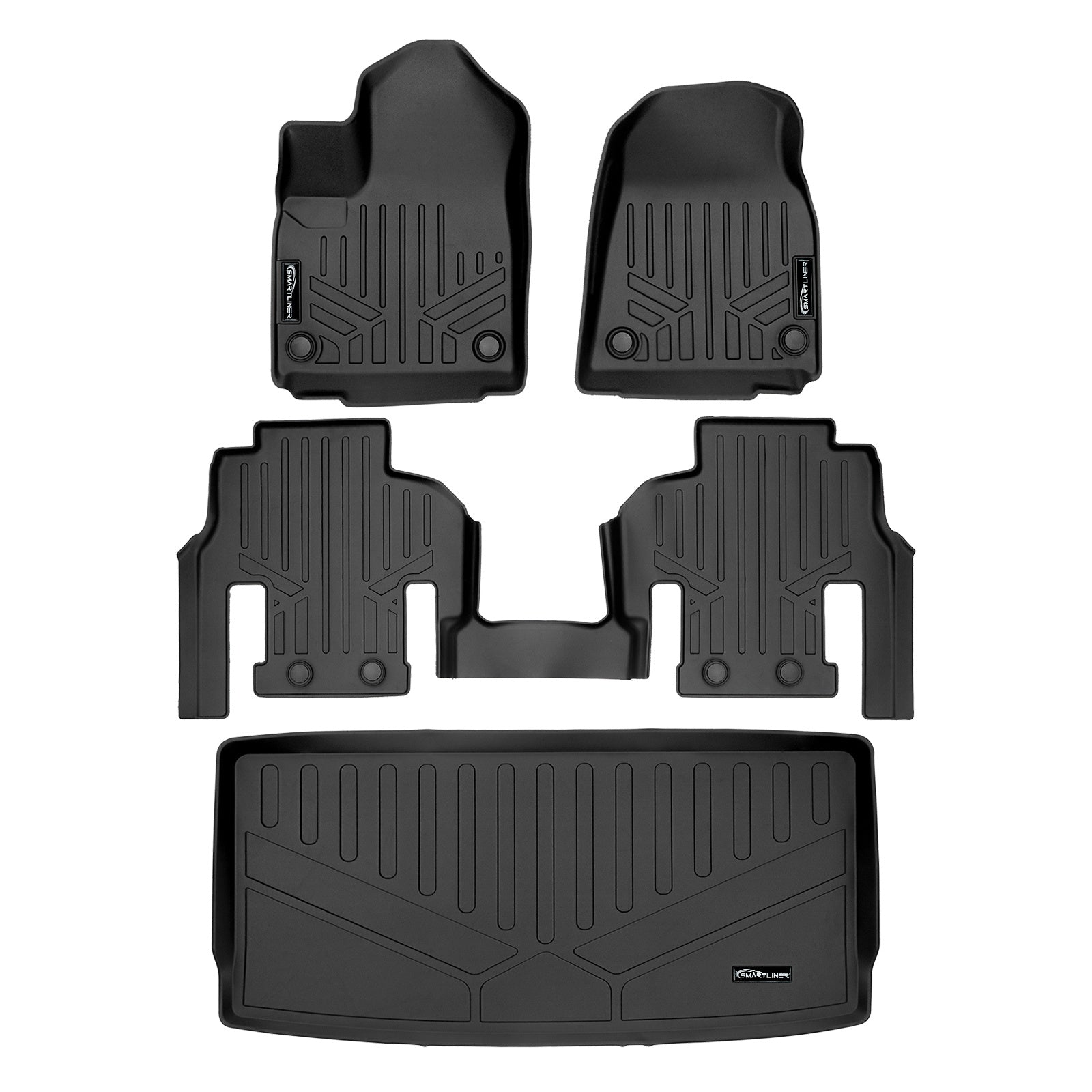 SMARTLINER 2022 - 2025 Jeep Wagoneer 7 Passenger Custom Fit Floor Liners - 1st, 2nd & 3rd Rows