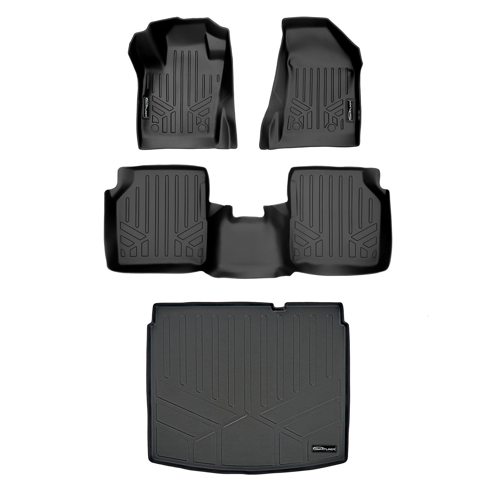 SMARTLINER 2017 - 2025 Jeep Compass New Body Style Custom Fit Floor Liners - 1st, 2nd & 3rd Rows - Lower Deck