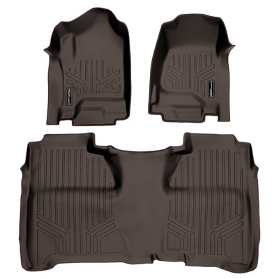 SMARTLINER 2015 - 2019 Chevrolet Silverado 3500 HD Crew Cab Custom Fit Floor Liners - 1st & 2nd Rows - Fits Bench or Bucket - No Hump