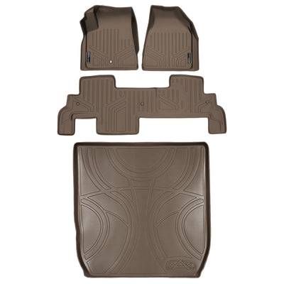 SMARTLINER 2020 - 2025 Jeep Gladiator 8 Passenger Custom Fit Floor Liners - 1st, 2nd & 3rd Rows - 3rd Seat Down