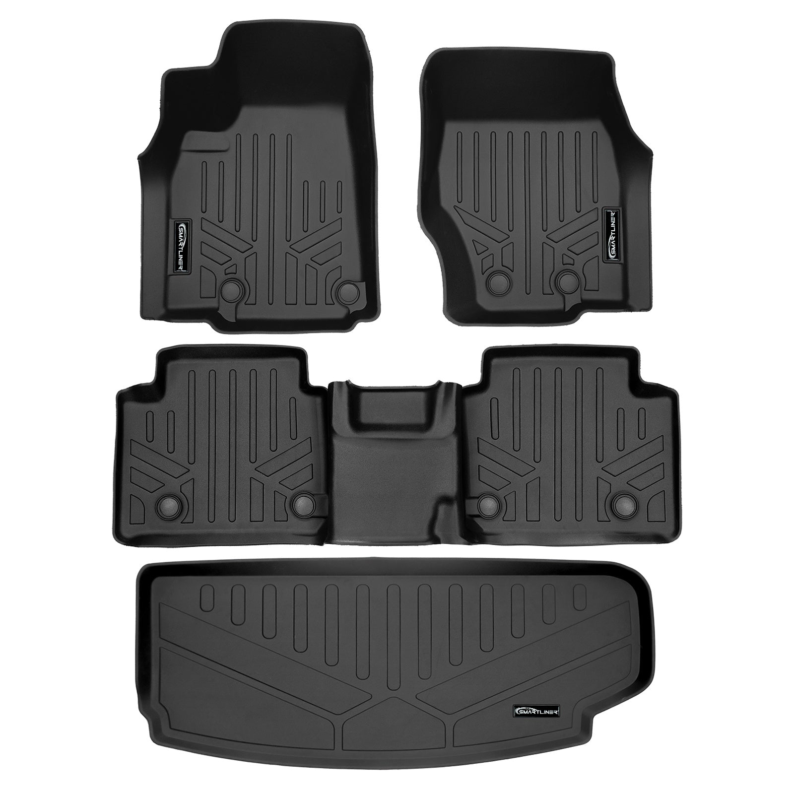 SMARTLINER 2021 - 2025 Jeep Grand Cherokee L 7 Passenger Custom Fit Floor Liners - 1st, 2nd & 3rd Rows