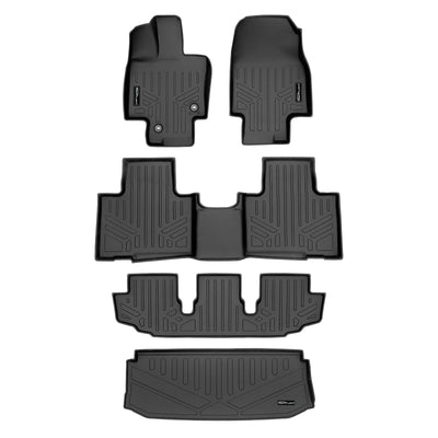 SMARTLINER 2020 - 2025 Toyota Highlander All Configurations Custom Fit Floor Liners - 1st, 2nd, 3rd & 4th Rows - 3rd Seat Up - W/ Sub
