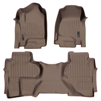 SMARTLINER 2015 - 2019 Chevrolet Silverado 3500 HD Double Cab Custom Fit Floor Liners - 1st & 2nd Rows - No Hump