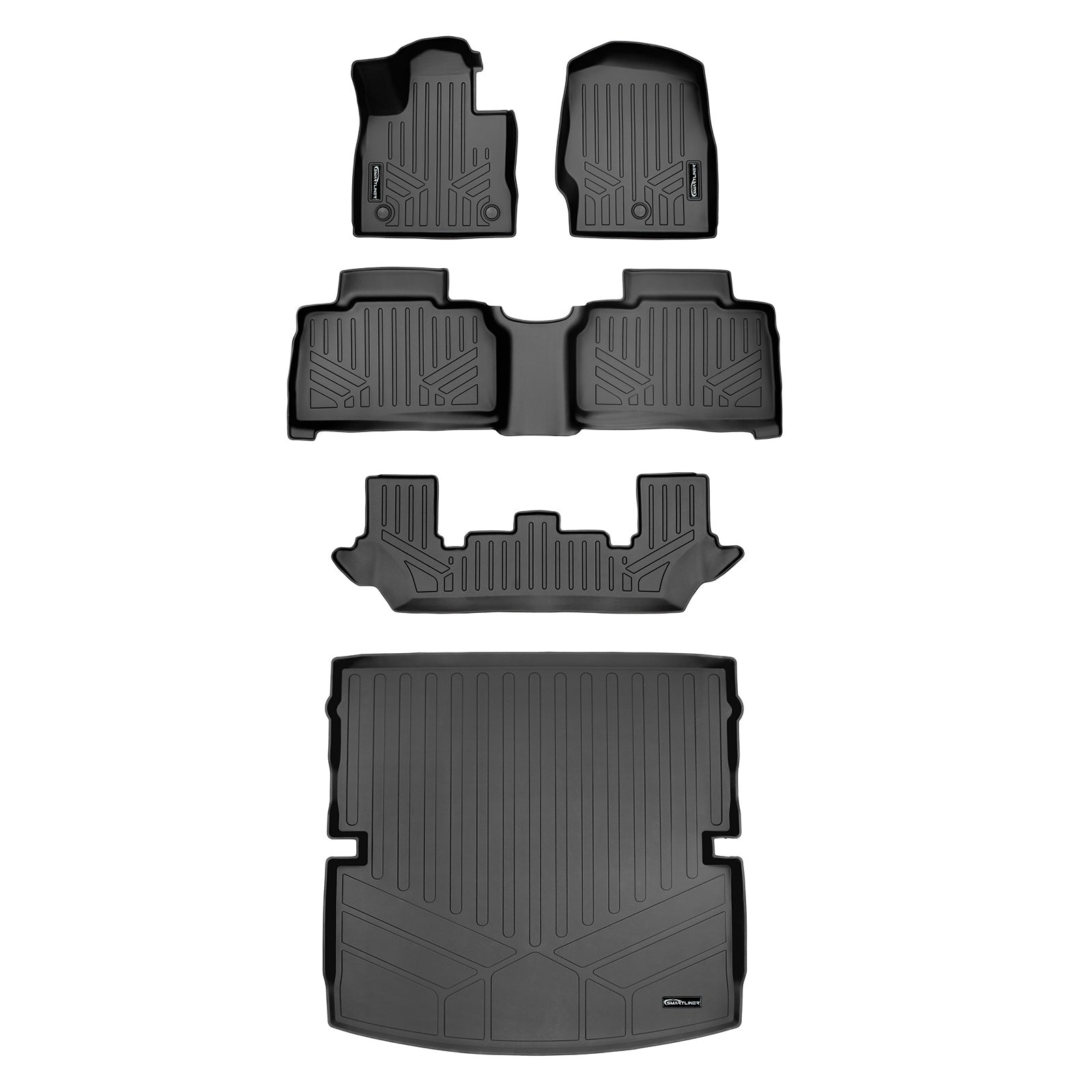 SMARTLINER 2020 - 2025 Ford Explorer 7 Passenger Custom Fit Floor Liners - 1st, 2nd, 3rd & 4th Rows