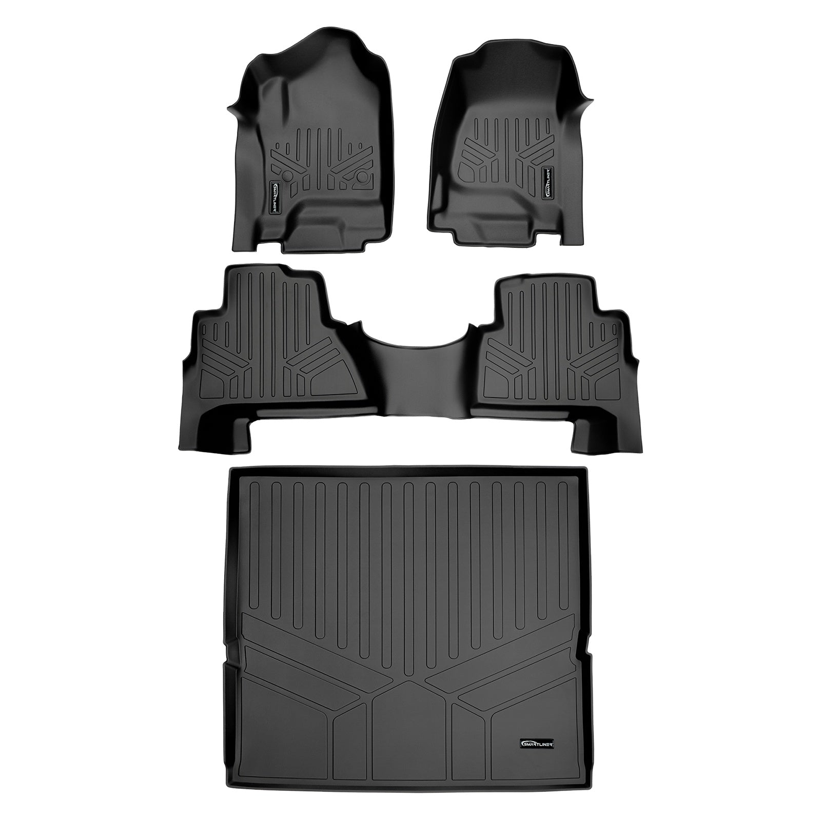 SMARTLINER 2015 - 2020 Cadillac Escalade 7 Passenger and 8 Passenger Custom Fit Floor Liners - 1st, 2nd & 3rd Rows - 3rd Seat Down