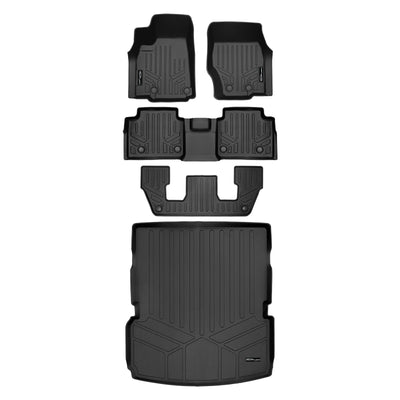 SMARTLINER 2021 - 2025 Jeep Grand Cherokee L 6 Passenger Custom Fit Floor Liners - 1st, 2nd, 3rd & 4th Rows - W/ Console