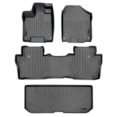 SMARTLINER 2016 - 2022 Honda Pilot 7 Passenger and 8 Passenger Custom Fit Floor Liners - 1st, 2nd & 3rd Rows