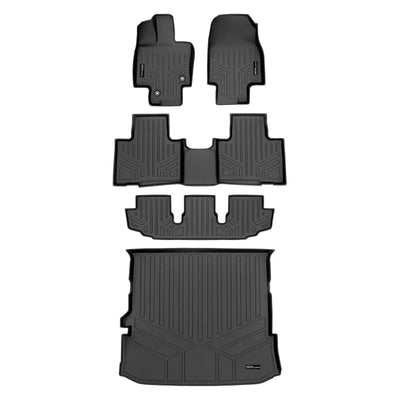 SMARTLINER 2020 - 2025 Toyota Highlander All Configurations Custom Fit Floor Liners - 1st, 2nd, 3rd & 4th Rows - 3rd Seat Down - W/ Sub