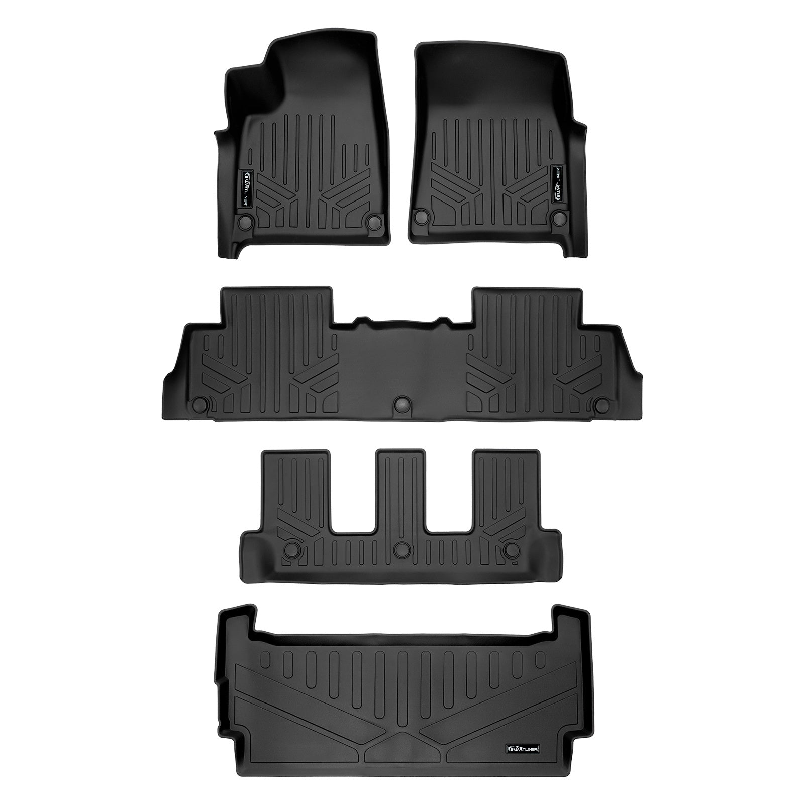 SMARTLINER 2022 - 2024 Rivian R1S 7 Passenger and SUV Custom Fit Floor Liners - 1st, 2nd, 3rd & 4th Rows